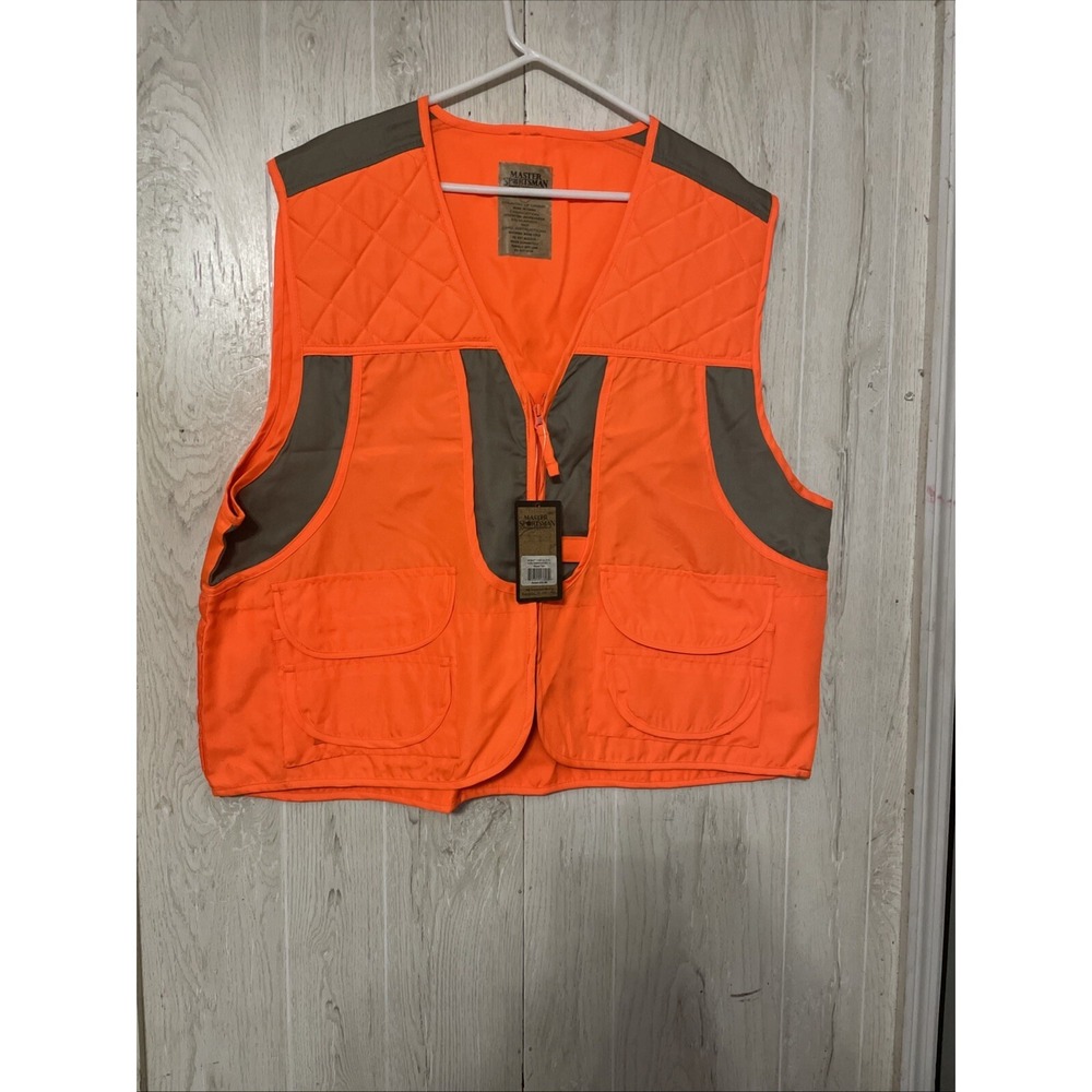 Master Sportsman Rugged Gear Fishing Vest Orange Size XLarge NWOT